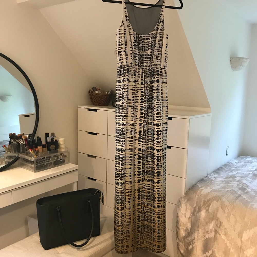 Geometric Printed Maxi Dress with Side Slit